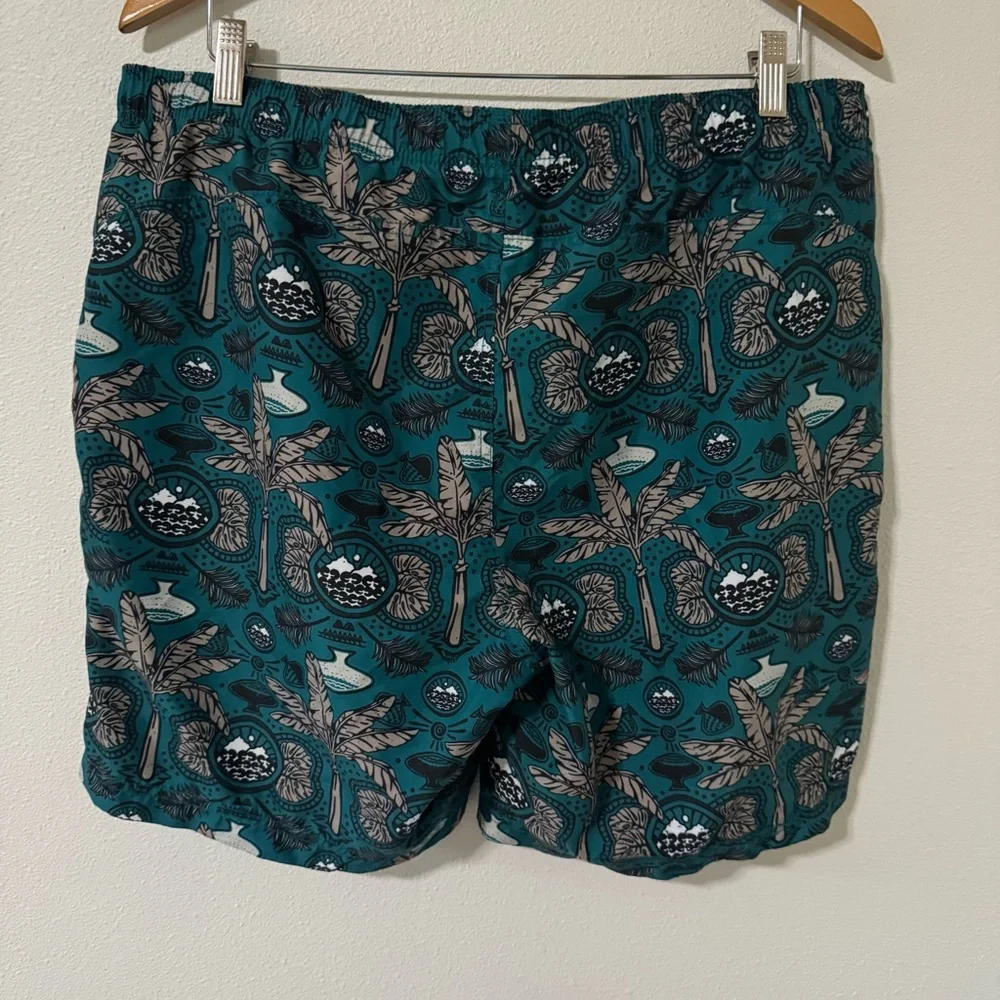 Kavu Sound Shorts Green Wax N Wander Print Hybrid Beachy Volley Athleisure-XL